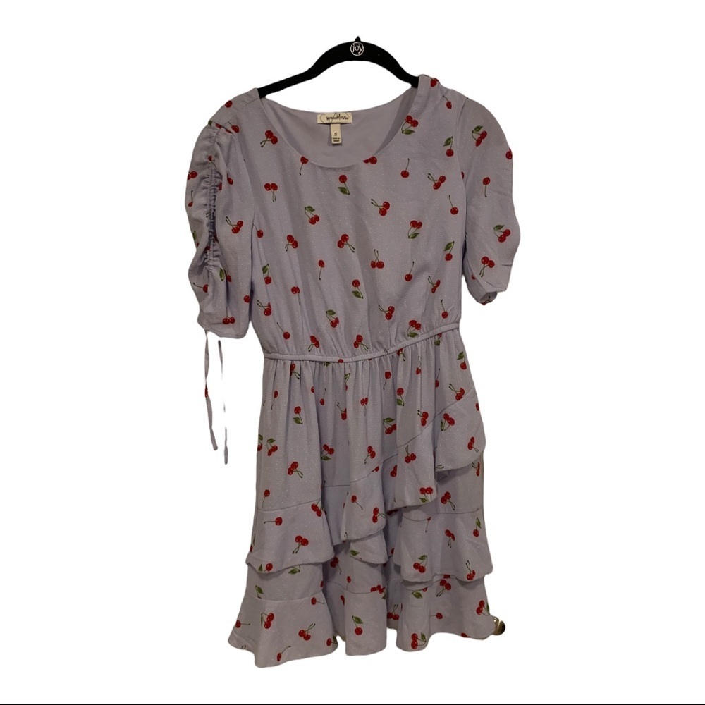 Speechless cherry print adorable‎ layered blue dress